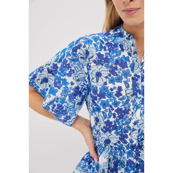 RO'S GARDEN Exclusive Blue Nerano Vibeka Short Dress Size M NWT - Picture 6 of 8